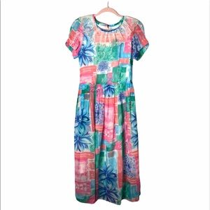 Cottagecore meets prairie beach midi floral dress